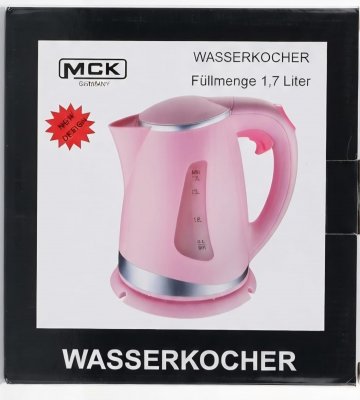 Elektrischer Wasserkocher 1,7 Liter (Rosa) – Neu & OVP